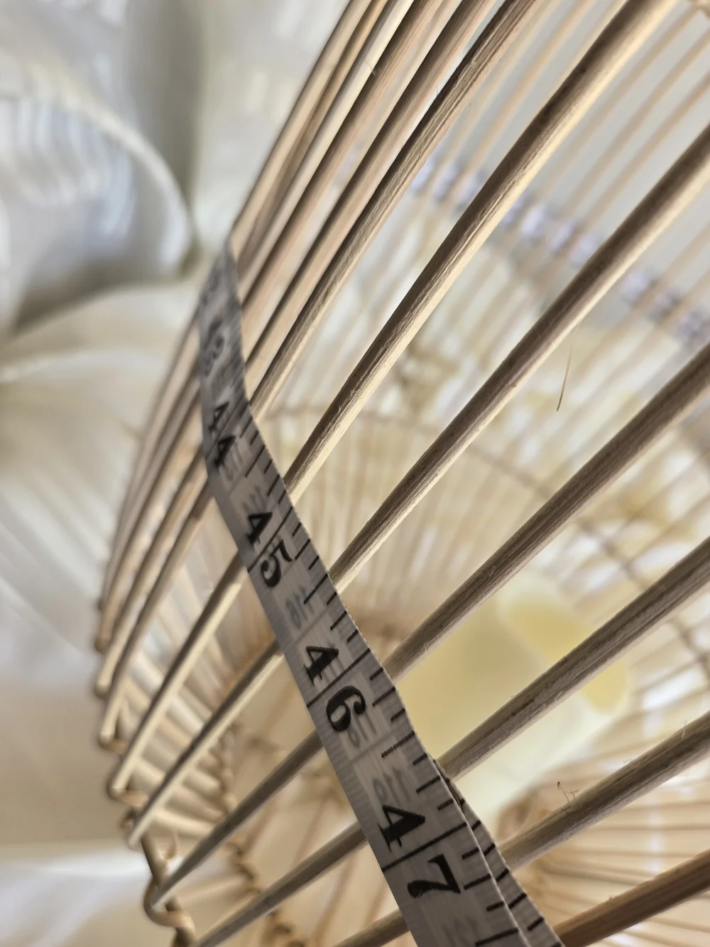 Natural Wicker Hanging Candle Holder Decor - Cream